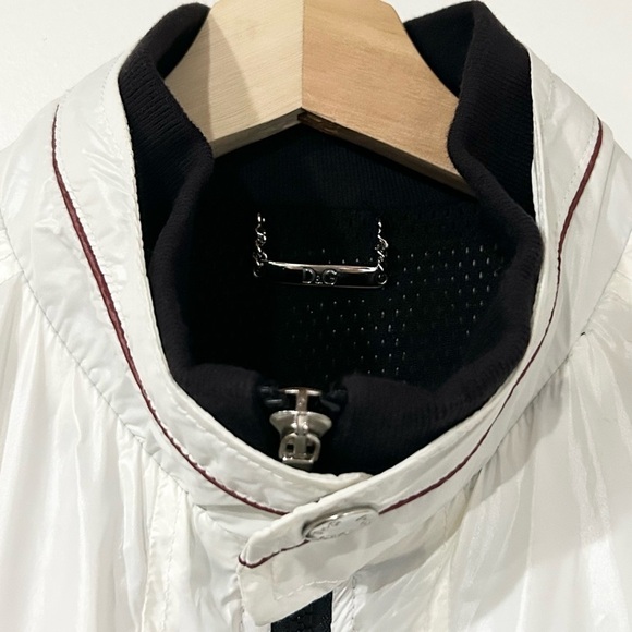 Dolce & Gabbana Track Light Nylon Bomber Jacket Racer Stripe Black White IT 54 - Picture 5 of 10